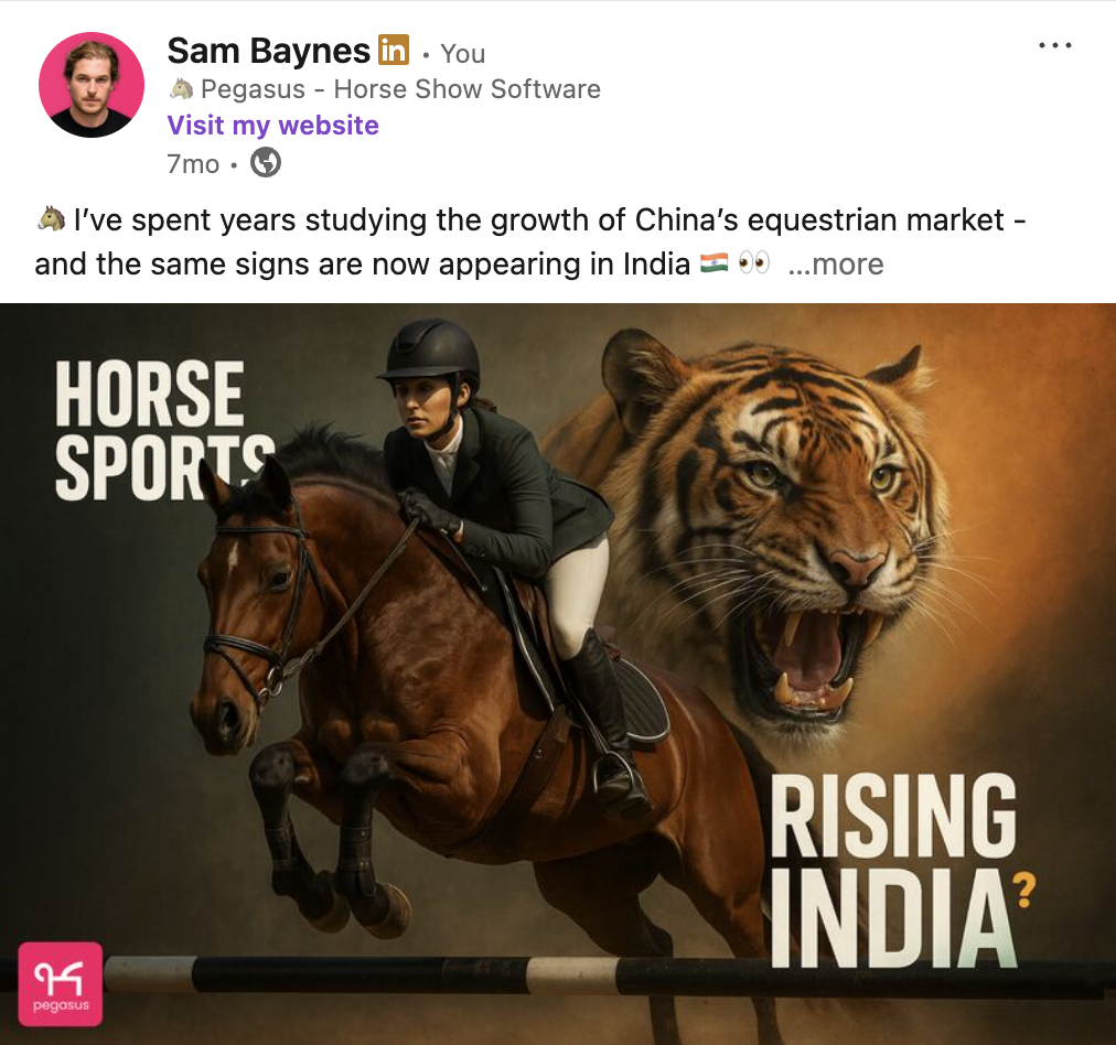 Sam Baynes speaking about equestrian markets