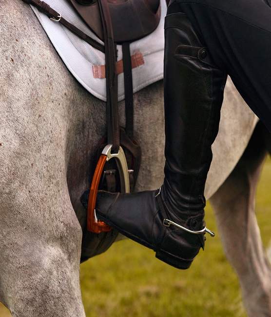 Rider's leg in the stirrup